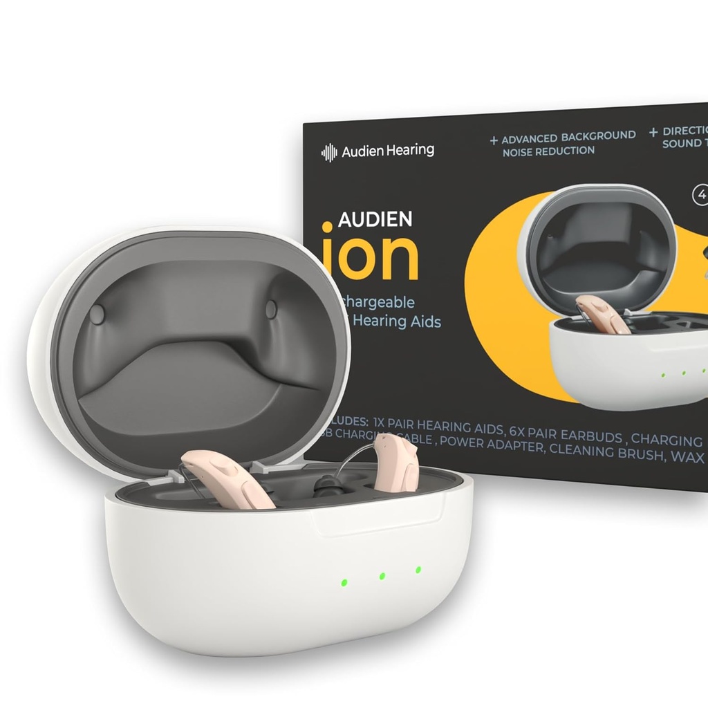 Audien høre ION trådløs oppladbar OTC høreapparat, Premium Comfort Design & nesten usynlig