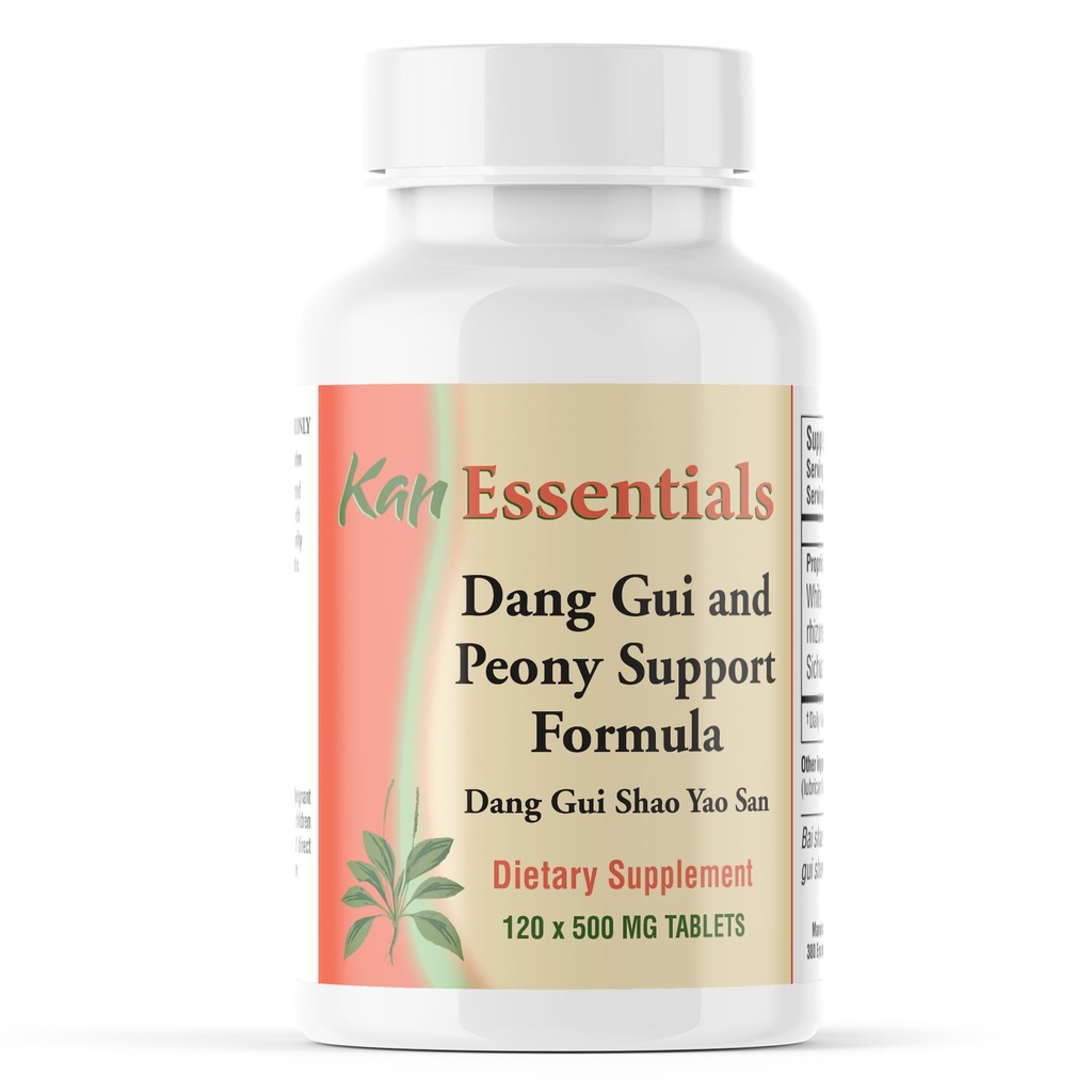 Kan Herb Essentials Dang Gui og Peony Støtte - Tradisjonell kinesisk urteblanding for hunder og katter for å støtte hudhelse, digestion, Mood og Fluid Balance, Herbal Supplement for kjæledyr, 120 tabletter