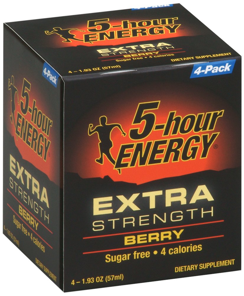 5-timers energi ekstra styrke kosttilskudd, berry, 4 telling