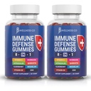 8 i 1 immunforsvar Booster Supplement Gummies med astragalus rot, vitamin C og sink, vitamin D3, eldrebær og Quercetin (2 pakke)