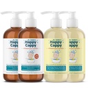 Happy Cappy daglig Medisinert Shampoo og kroppsvask Bundle - Baby Dandruff Shampoo, hjelper Cradle Cap og Seborreic Dermatitis, reduserer rødhet, dermatolog Testet, Fragrance-Free - 4 stykker