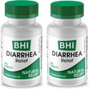 BHI diarrea Relief raskt-virkende naturlig remedi for mild diarrea - 8 beroligende homeopatiske aktive hjelpe beroligende magesmerter, gass og crampe for kvinner og menn - 100 tabletter (Pack of 2)