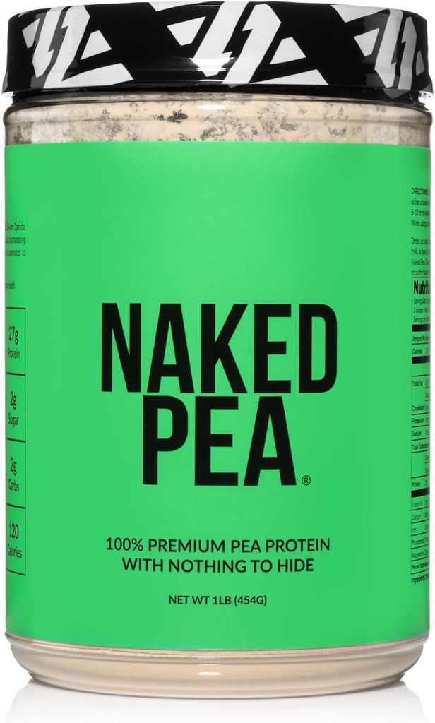 Naken pea - Pea Protein Isolate - Plant Based, Vegetarisk og vegansk protein. Lett å Digest, Ikke-GMO, Ingen Laktose, Ingen Soja og Glutenfri - 15 Services