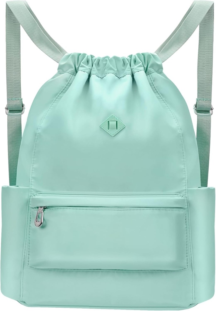 Drawstring ryggsekk med våt Pocket Gym Ryggsekk Vann-Resistant Cinch String Bag strand svømme for kvinner