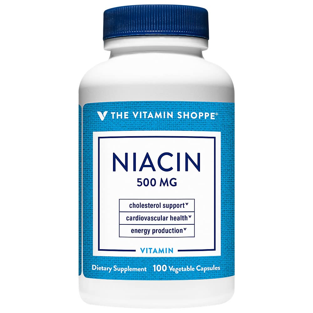 Vitamin Shoppe Niacin - Kolesterol støtte - 500 MG (100 grønnsaker kapsler)