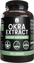 PURE ORIGINALE INGREDIENTS Okra Extract (365 kapsler) Ingen magnesium eller Rice Fillers, alltid ren, Lab verifisert