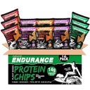 Naturlig Endurance Protein Chips - Lave karbohydrater, høyproteinsnack, vegansk protein med avokadoolje, 14g protein per pose, glutenfri, Nacho, BBQ, Chili, Bursdagskake, Original - Variety Pack, 1,38 oz poser (pakke med 12)