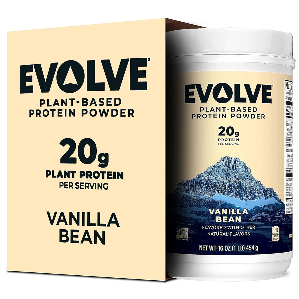 Evolve protein pulver, ideell vanilla, 20g protein, 1 pund (pakke med 2)