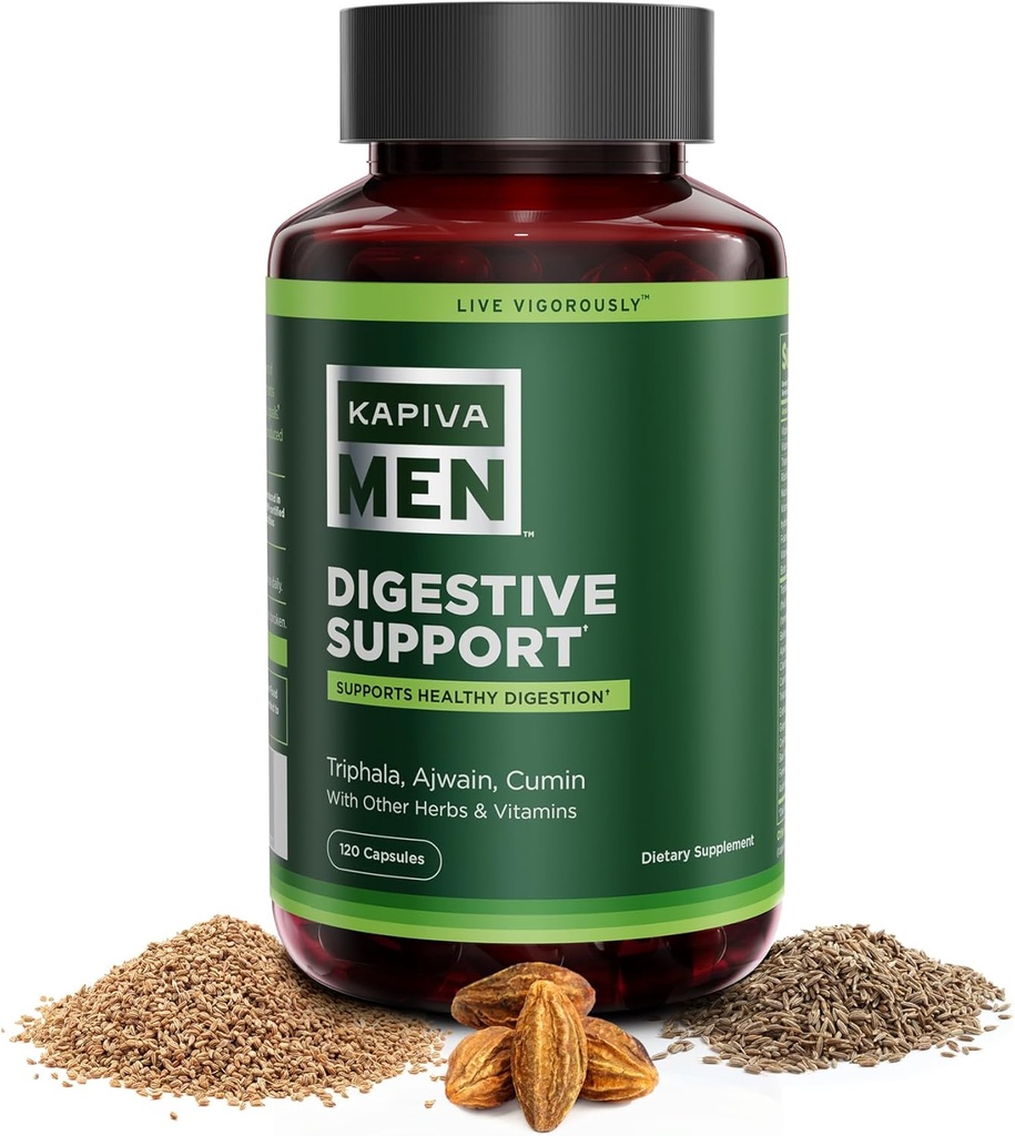 Digestiv støtte Supplement med Triphala, Ajwain, Cumin og andre urter og vitaminer, støtter sunn digestion og Gut helse, 60 dagers forsyning, 120 kapsler