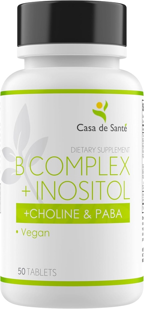 Casa de Sante Lav FODMAP Vitamin B-100 Complex + Inositol + Choline & PABA, Vegan