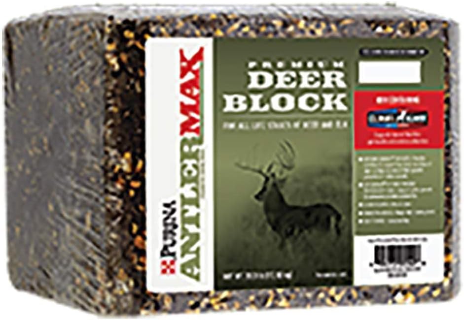 Purina AntlerMax | Vann-Resistant Hjorte Fôr Block | Diett-berikelse for Antler Vekst | 33 pund (33 lb.) Blokk