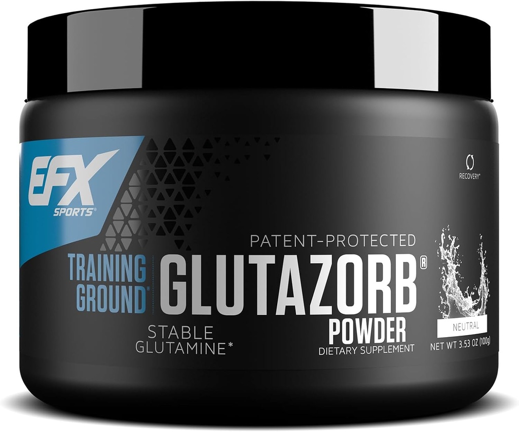 EFX Sports Trening Ground Glutazorb Powder | Høyt konsentrert, pH Korrekt Glutamin Supplement | Digestion & Immune Støtte | 66 Services (Uslavored)