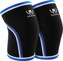 Mava Sports Kne ermer vektløfting menn og kvinner, 7mm Neopren kne ermer for kvinner og menn, ideell for kryss trening WOD, Squats, Powerlifting