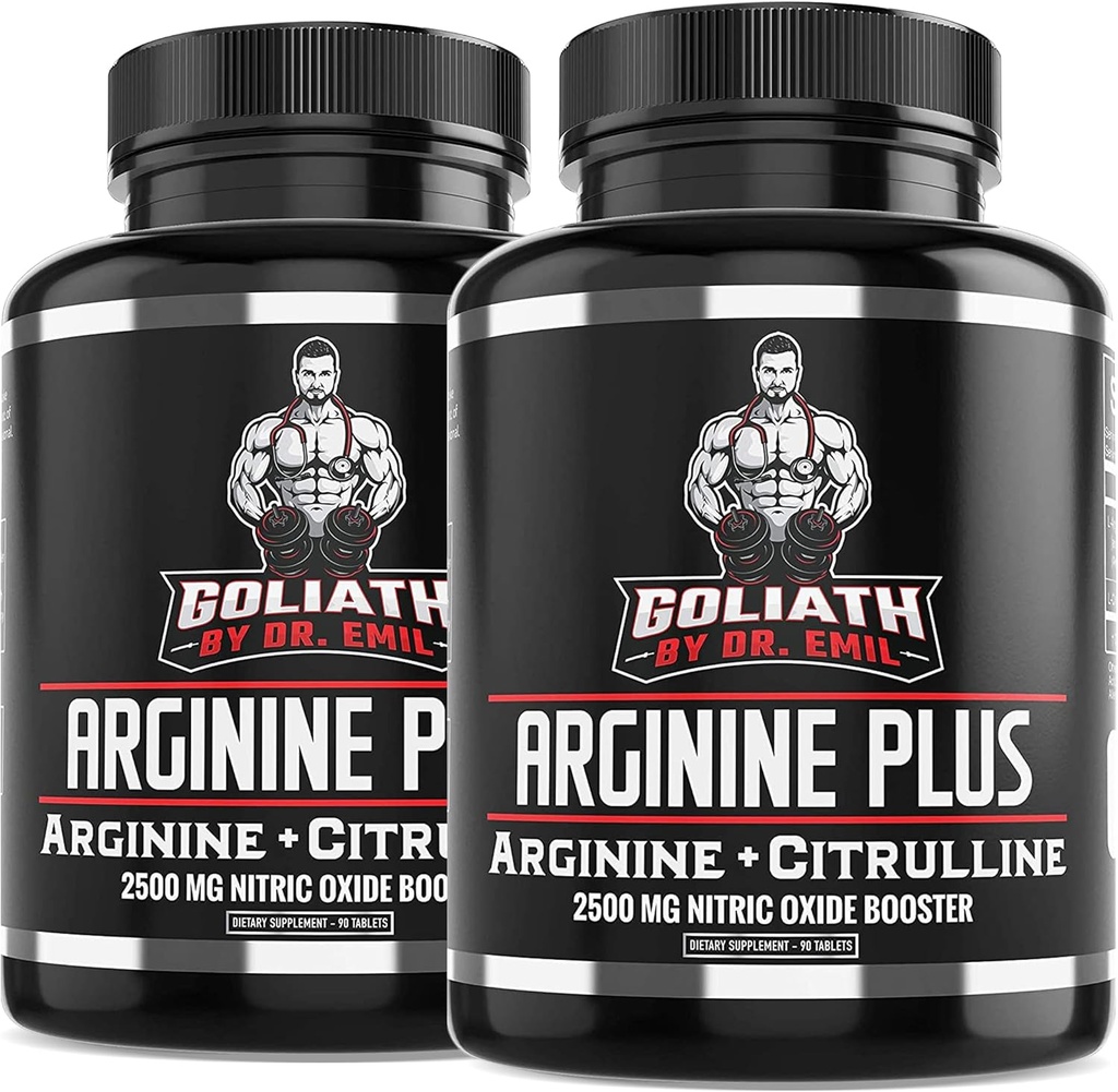 Dr. Emils ARGININE Plus - L Arginine + L Citrulline - 2500 MG høy dose Ingen Booster Tabletter - Nitric Oxid Supplement for vaskularitet og hjertehelse (Arginine AAKG og Citrulline Malate 2:1)