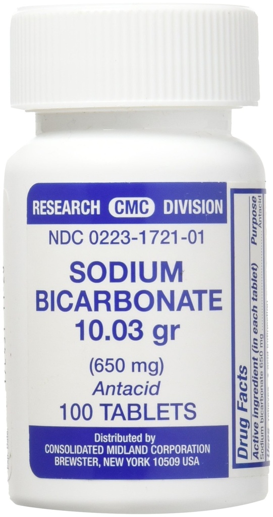 Natriumbikarbonat Antacid (650mg) - 100 tabletter