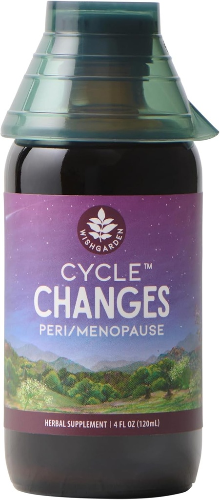 WishGarden Herbs Syklus endringer Herbal Menopause Support - Plantebasert kosttilskudd w/Black Cohosh, Wild Yam & Vitex støtter hormonbalanse for kvinner i overgang fra Perimenopause til Menopause, 4oz