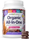 Rent inspirert alt-i-ett vegansk protein pulver for menn og kvinner, Decadent sjokolade (14 serveringer) - Plantebasert organisk protein pulver for rister og smoothies - Glutenfri ernæringsfri måltid erstatning