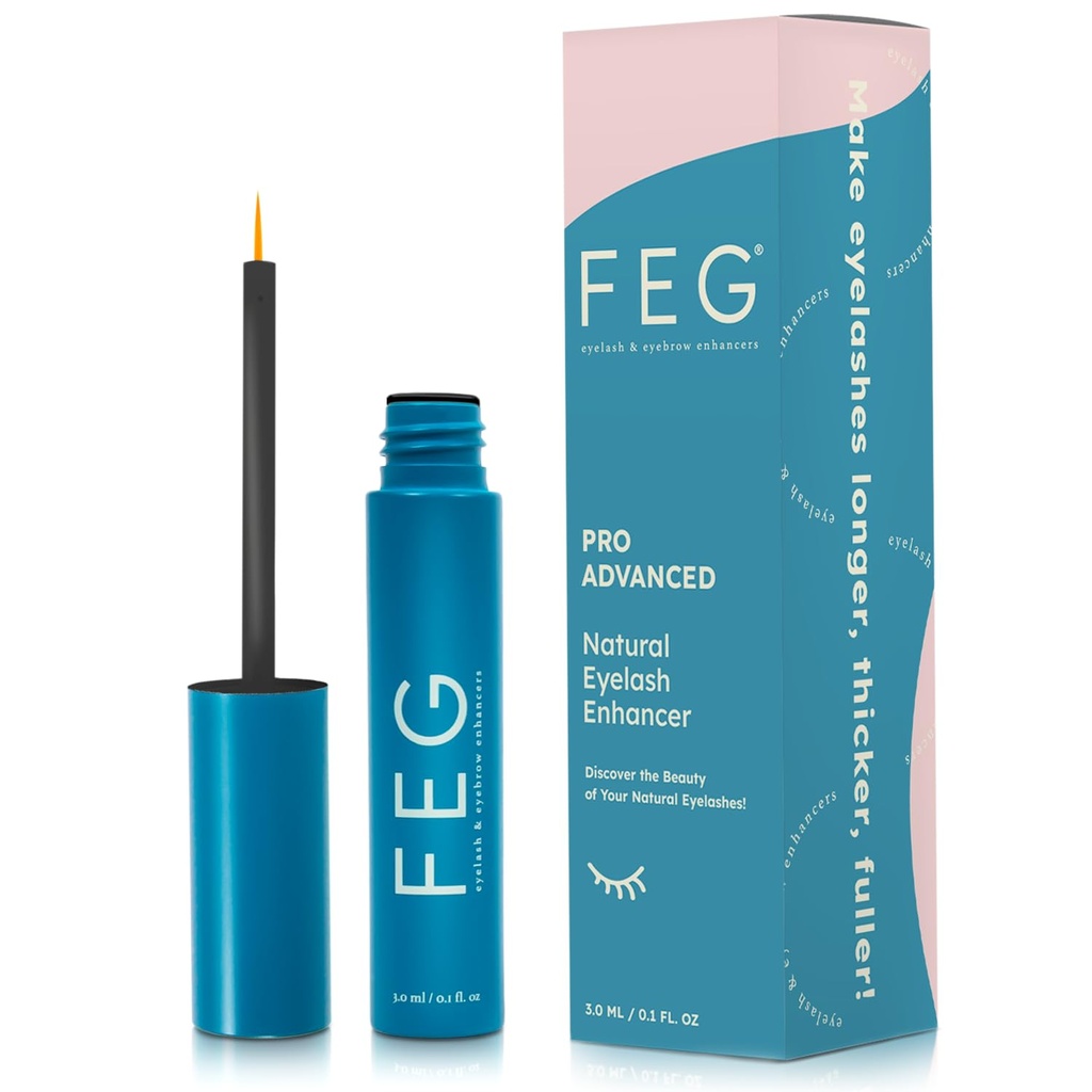 FEG Pro Advanced Naturlig Eyelash Enhancer Serum for rask Lash vekst | Ekstra styrke Lash Serum for å vokse tykk, full, og lange øyenvipper | 3 ml | Stimulerer naturlig vekst