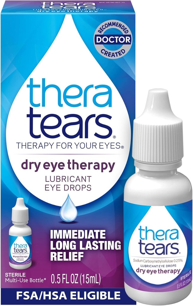 TheraTears Tørr Øyeterapi Øyedråper for tørre øyne, 0,5 Fl Oz