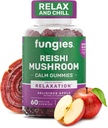 Fungies Reishi Mushroom Gummies, Delicious Apple Flavor - Mushroom Herbal Supplement Gummy for voksne støtter immunhelse, avslapping og sunn aldring - beroligende gulv for søvn - 60 serveringer