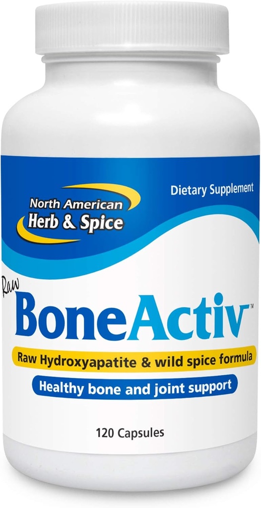 NORTH AMERICAN HERB & SPICE BoneActive - 120 kapsler - Bone & Joint Support - MCHA, Sage, Rosemary, Oreganol P73 Oregano olje - Ikke-GMO - 30 Services