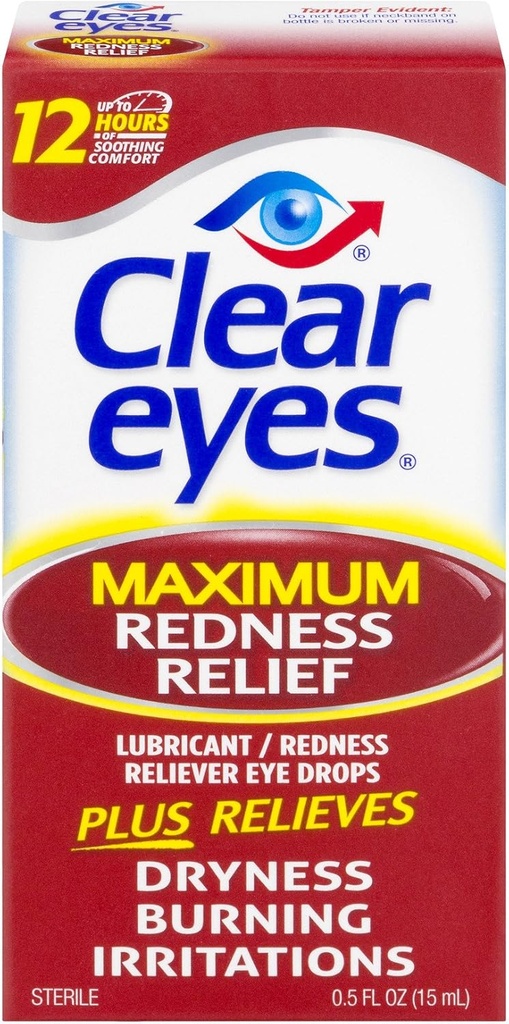 Clear Eyes Maksimal rødhet lindring øyet faller 0,50 oz (pakke på 3)