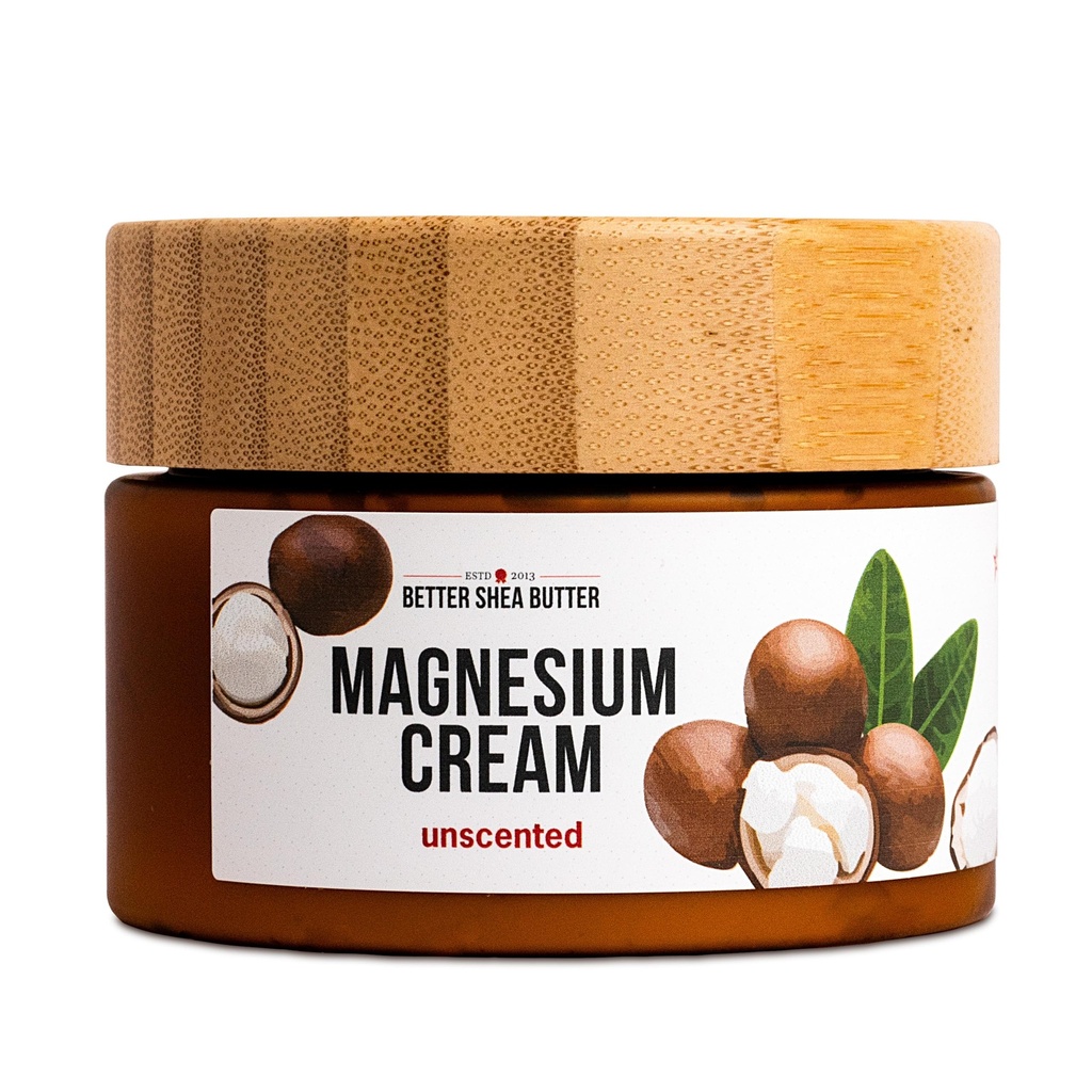 Bedre Shea Butter Magnesium Krem for Ben Cramps | Leir Muscle Tension | Natt Lotion trygt for svangerskap, barn og babyer | Organiske og naturlige ingredienser | Vegansk, laget i USA | (Uscented)