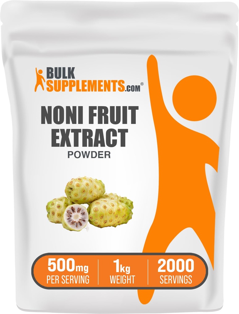 BulkSupplements.com Noni Frukt Ekstrakt pulver - Noni Frukt Supplement, Superfood pulver - Glutenfri, 500mg per servering, 1kg (2,2 lbs) (Pack of 1)