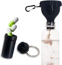 Protein pulverbeholder å gå Funnel med aluminium legering Mini Pocket Pill Box og Carabiner Clip Supplement Funnel med Cap for vannflaske pre trening Gym Mini reise Funnels Shaker Cup