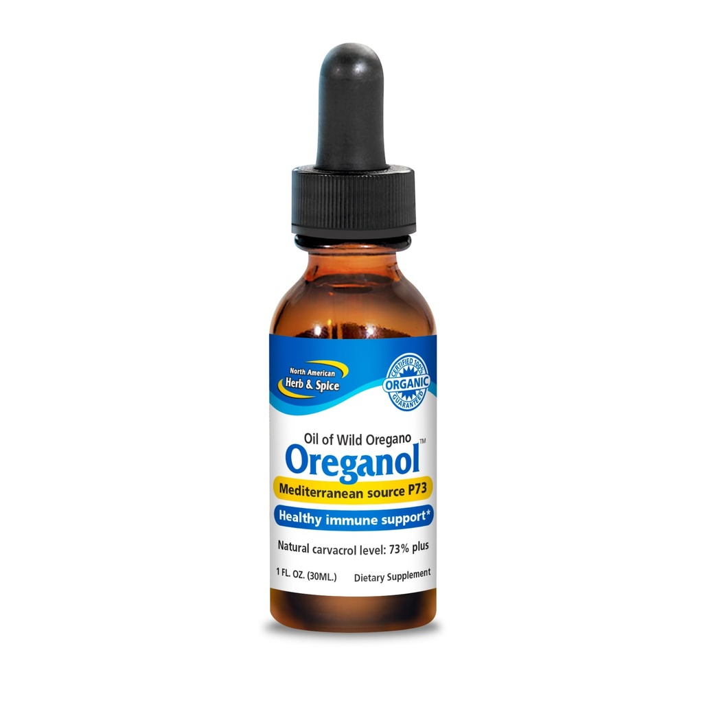 NORTH AMERIKAN HERB & SPICE Oreganol - 1 fl oz, Pakke med 3 - Ubearbeidt, Wild, Organic Oregano Oregano Oil - Middelhavet Kilde P73 - Ikke-GMO - 1296 Total Services