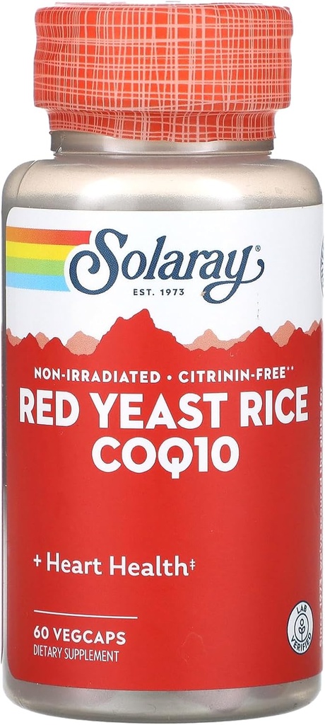 Solaray rød yeast Rice Plus coQ-10-60 vegetariske kapsler