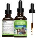 Pet Wellbeing Detox Gold for Hunde - Gentle Detoxification & Elimination Support, Immune System Care, Nettle, Velsignet Thistle, Burdock Root - Veterinærformulert Herbal Supplement 2 oz (59 ml)
