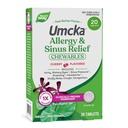 Naturens vei Allergy+Sinus Relief Chewables, Umcka, Sneezing*, Runny Nese*, Hodepine*, Kjøtt, Kongesitet, Ingen Phenylephrine, Ikke-Drowsy, Cherry Flavored, 20 Chewable Tabletter (Packing May Vary)