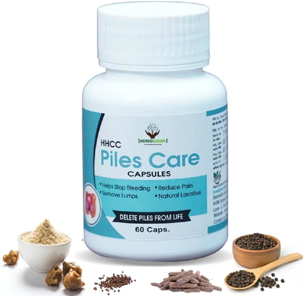 HERBOVEDAM Ayurvedic Piles omsorg behandling for å redusere smerte og fjerne Lumps Capsule