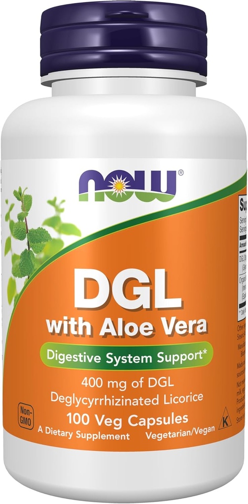 NU Mattilskudd, DGL med Aloe Vera (Deglycyrrhisinert lakris) Kosttilskudd, 100 Veg Kapsler