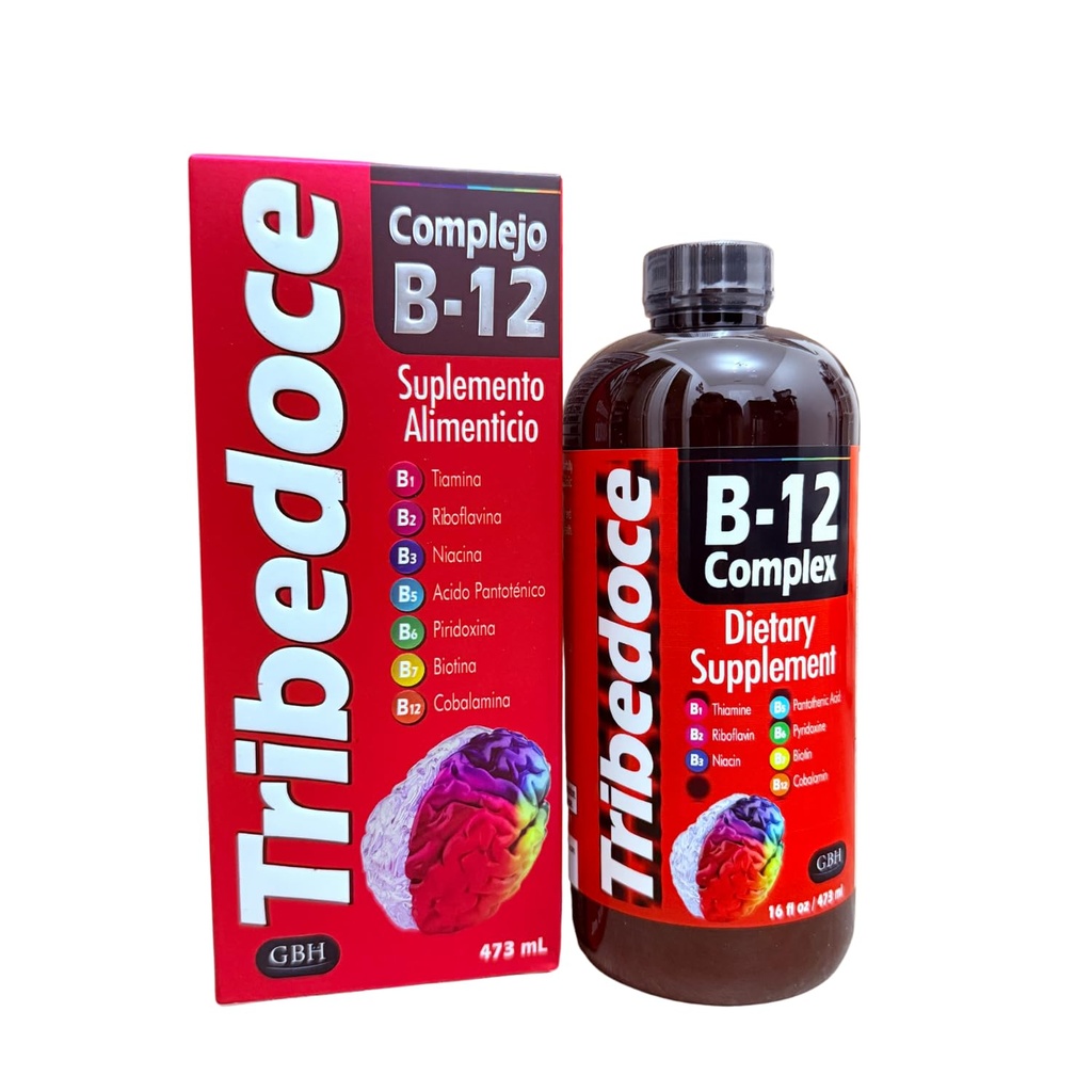 B-12 Complex flytende kosttilskudd - høy potens vitamin B-kompleks med tiamin, riboflavin, niacin, pantotensyre, Pyridoksin, Biotin og kobalamin, ikke-GMO, glutenfri, 16 fl oz