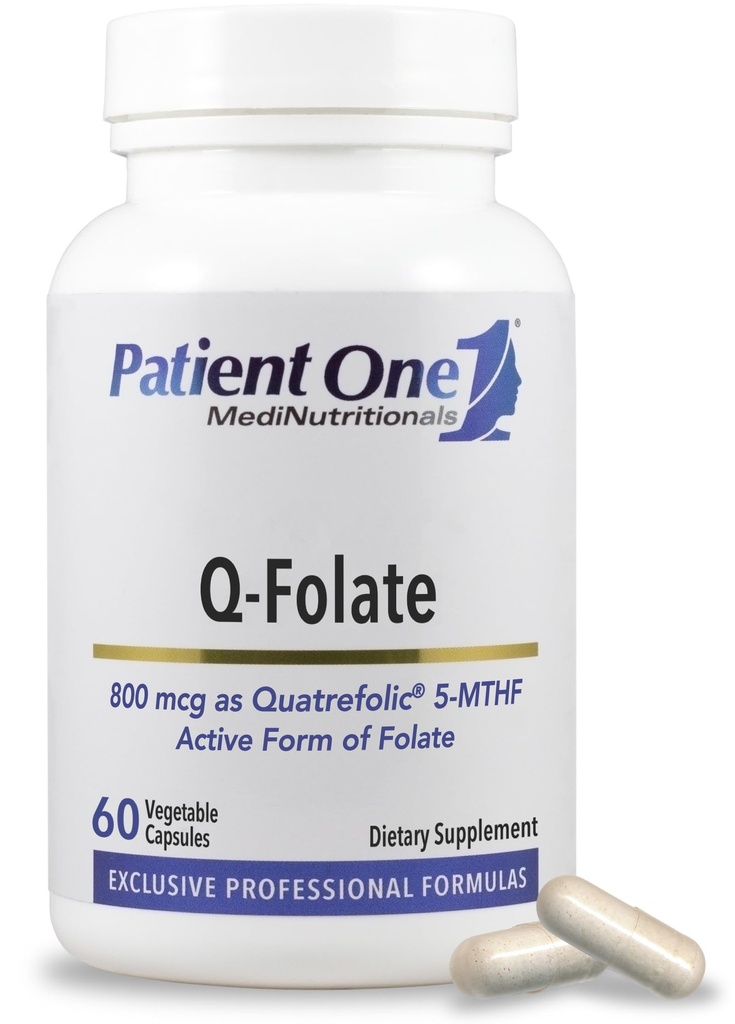 Patient én Q-Folat 800mcg | Supplement til å støtte energi, og hjerne og hjerte helse * | med kvatrefolic 5-MTHF folat | 60 kapsler