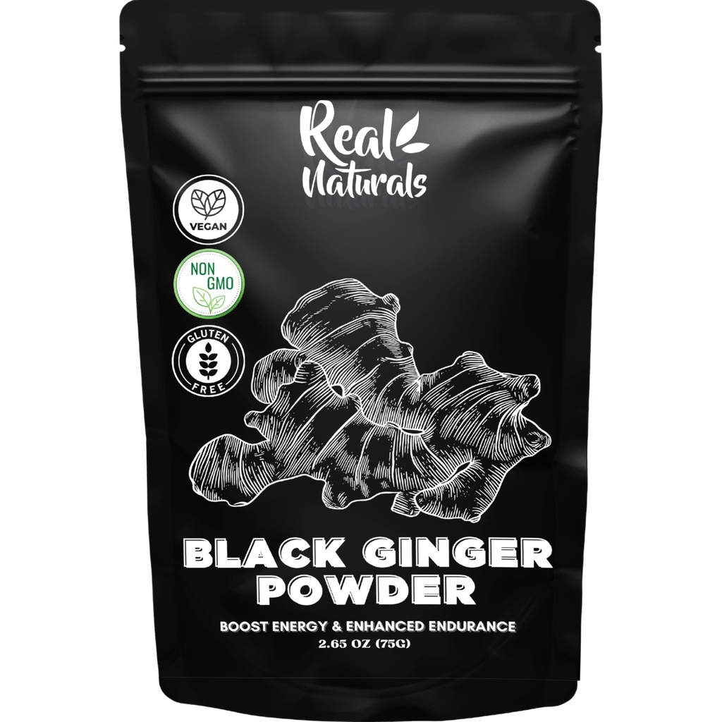 Svart Ginger pulver (2,64 Oz) kaempferia parviflora av ekte naturals. Fremme energi og utholdenhet
