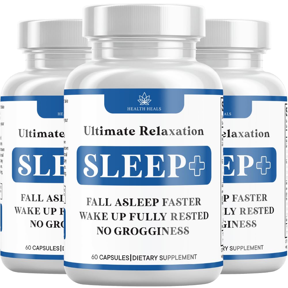 Avslappende søvnhjelp, naturlig ikke-habitforming, søvntilskudd utviklet til støtte for lengre og bedre søvn, kamille, magnesium, Melatonin, Ashwagandha, GABA, Drug-Free (180 count)