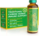 Herbal Immune Support & Adaptogen Drink - 6 Vialer (40ml) | 30 år Herbal Wellness for Vitality, Energi & Digestiv Helse - Licorise Root, Astragalus, Hedyotis, Reishi Mushroom Extract