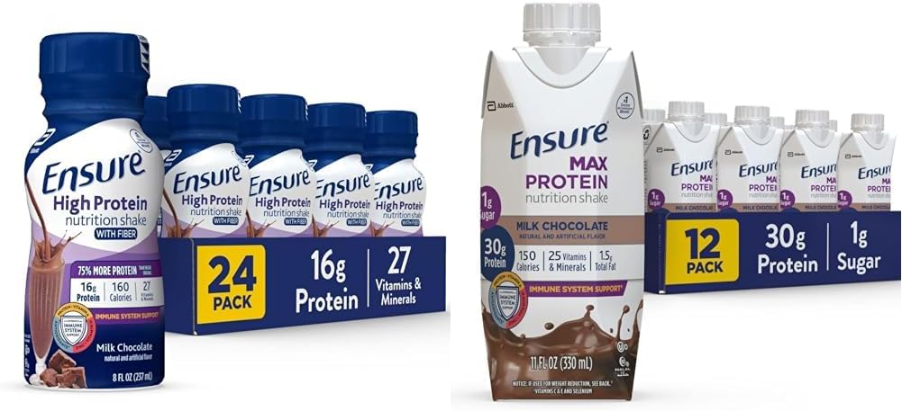 Sørg for høy proteiner ernæringshake med fiber & Max protein ernæringshake med 30 g protein, 1 g sukker, høy proteinshake, melk sjokolade, 11 Fl Oz (pakke med 12), væske, Halal
