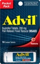 Advil belagte tabletter smertefri og feber reduserer, ibuprofen 200 mg, 12 x 10 greve, reise størrelse flaske