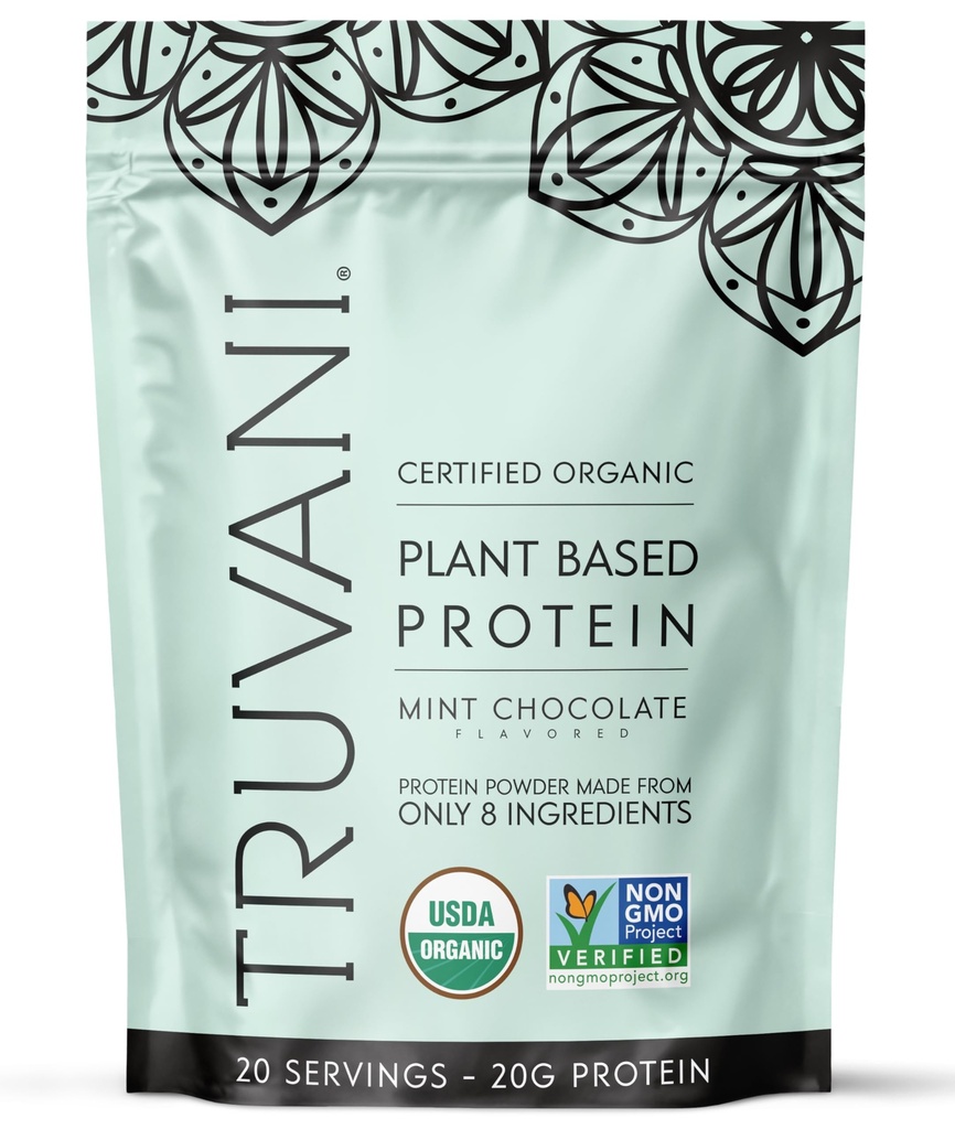 Truvani Vegansk Era Protein pulver | 20g Organisk Plantebasert Protein | Keto | Gluten & Dairy Free | Lavkarbohydrat | Nei Lagt Sukker | Mint sjokolade | 20 Services
