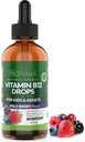 Bio Naturals Vitamin B12 flytende dråper for voksne og barn - 100% naturlig sublingual Methylcobalamin - Høyeste absorpsjon - Energi og hjerne Booster Hjelper med tretthet og svakhet - Wild Berry - 2 fl oz