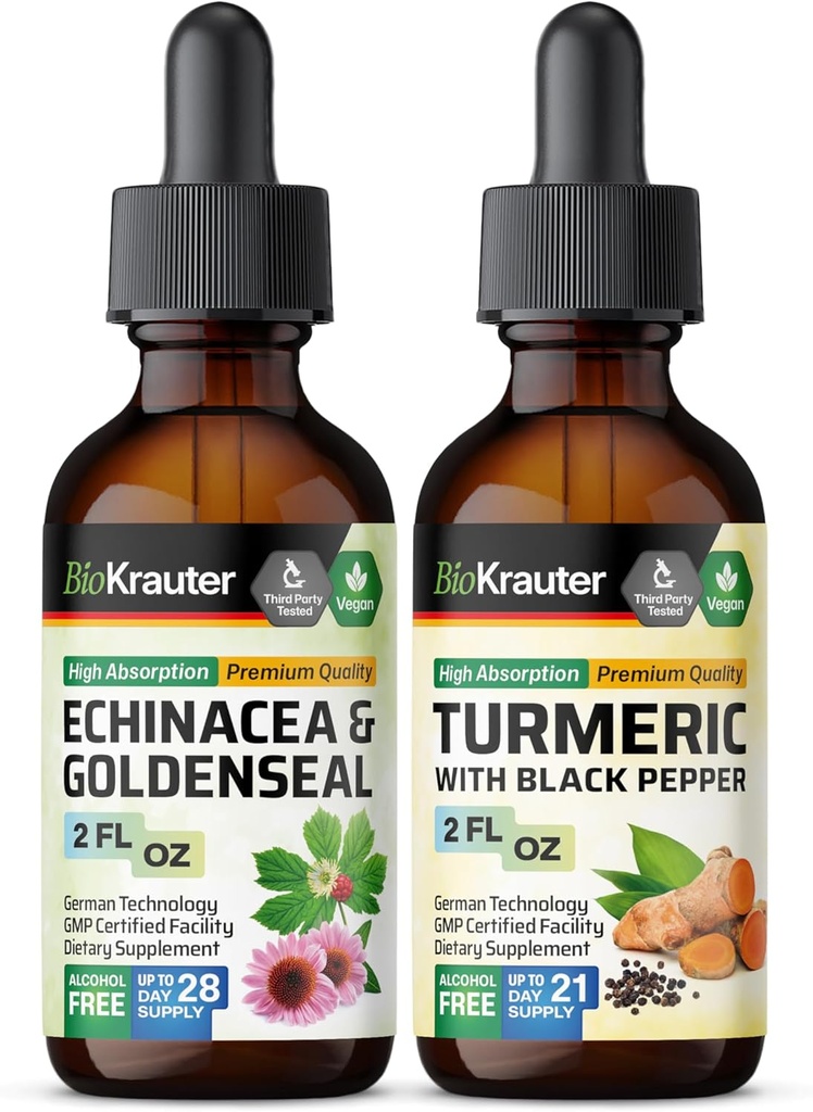 Echinacea med Goldensel Tinktur 2 Fl. Oz. & Turmeric Tinktur 2 Fl. Oz.