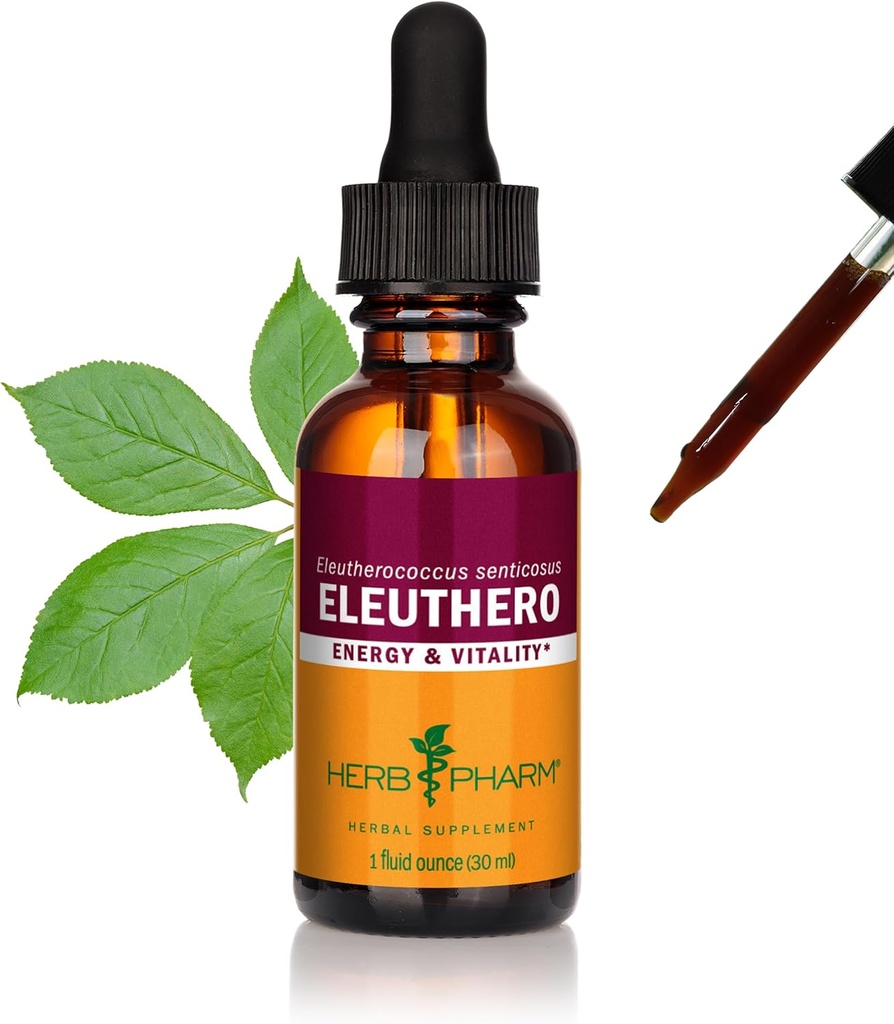 Herb Pharm Eleuthero Root Liquid Extract for energi og utholdenhet, Cane alkohol, 1 Ounce