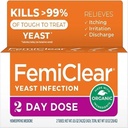 FemiClear 2-dagers dose Yeast infeksjon og kløe kontroll ointment, for moderat til intense symptomer, laget med alle naturlige og organiske ingredienser, pluss ekstern anti-kyske ointment for Soothing Care
