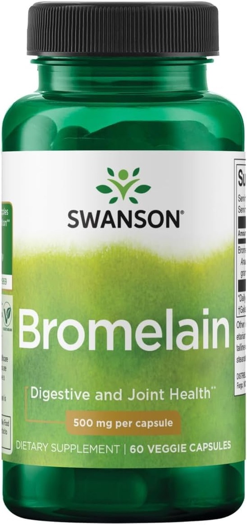 Swanson Maks styrke Bromelain 1200 Gdu 500 Milligrams 60 Veg Kapsler Enzyme