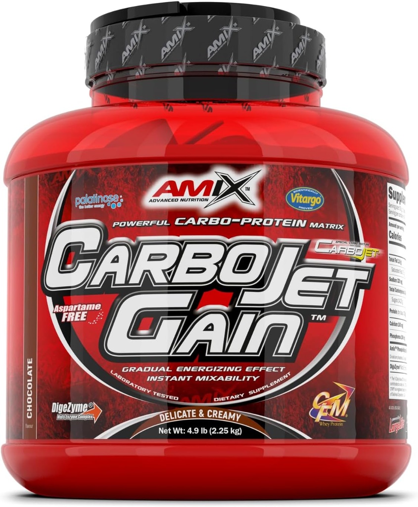 Amix CarboJet Gain - 4.96 pund - Sjokolade Flavor