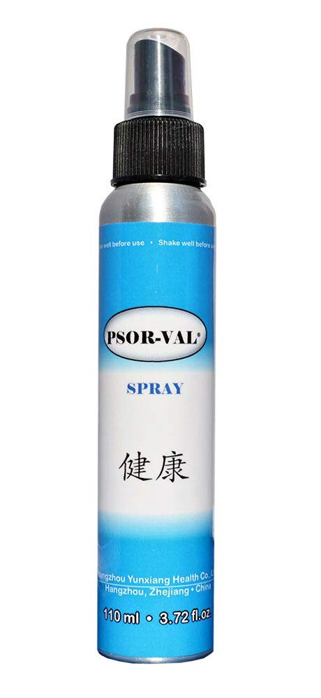 PSOR-VAL Fast-Active Zink Pyrithione hudsykdom Relief Sprøyte for psoriasis, dermatitt og eksem symptomer (3.72 Fl Oz/110 ml)